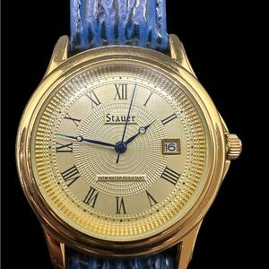 STAUER Gold and Blue Watch